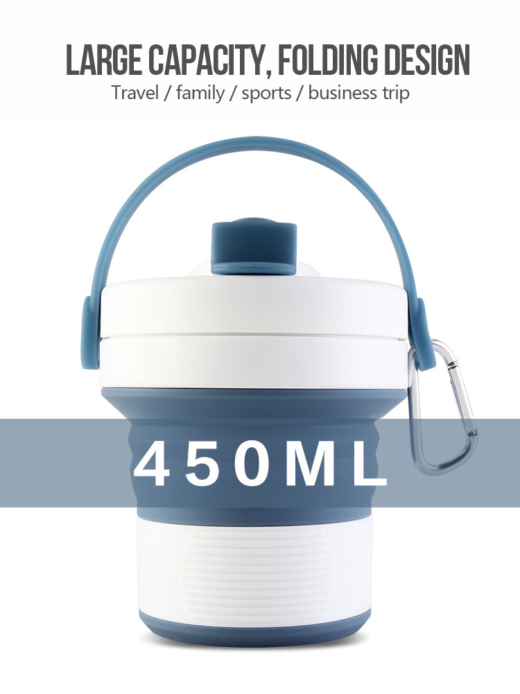 BPA Free Collapsible Folding Portable Silicone Cup Convenient Travel Coffee Mug Lids